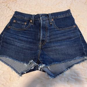 Levi’s high waisted denim shorts